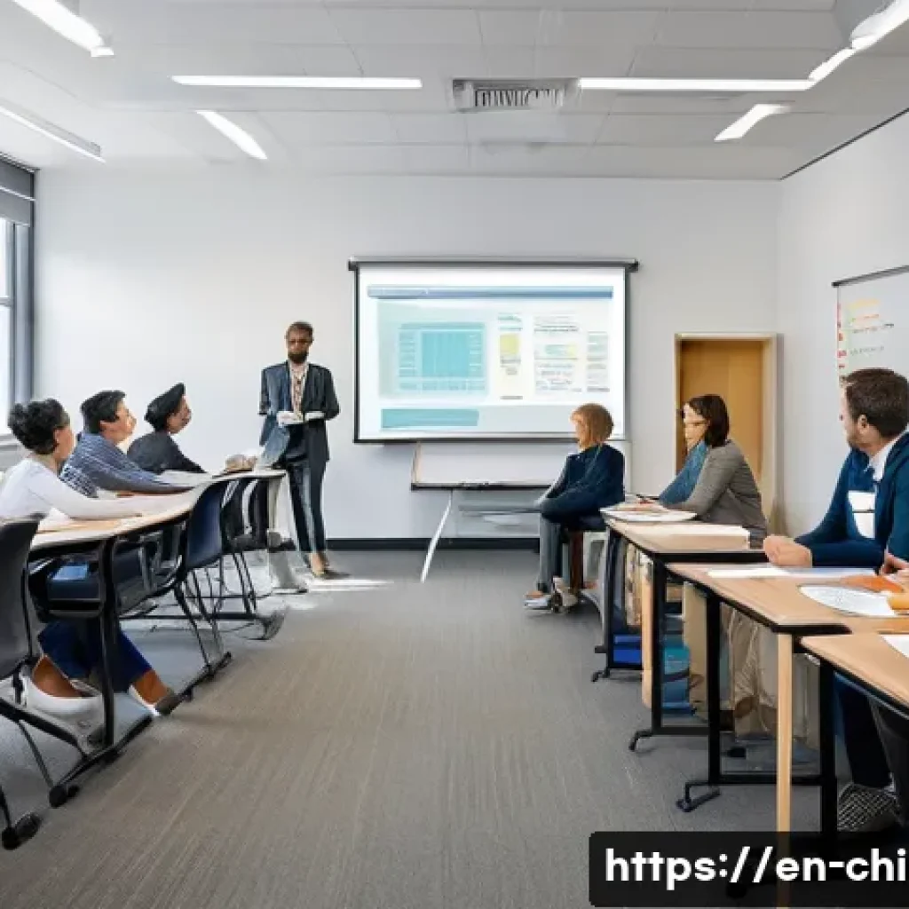 아동심리상담사 해외 자격증 비교 - A professional classroom setting showing a diverse group of adult students attentively engaging in a...