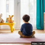 Home 18 아동심리상담사 실무 사례 분석 - A cozy and inviting child therapy room featuring soft pastel walls, a plush rug, and shelves filled ...